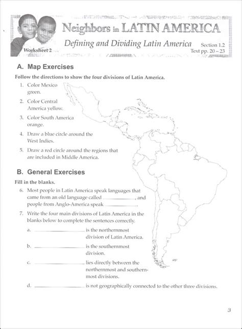 Social Studies 600 Neighbors In Latin America Worksheets 1 Christian