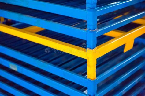 Blue And Yellow Warehouse Industrial Shelving Storage System Shelving