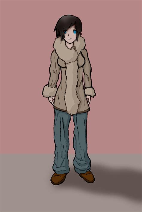 Anime Drawing Girl With Winter Jacket Colored By Ineedpractice On