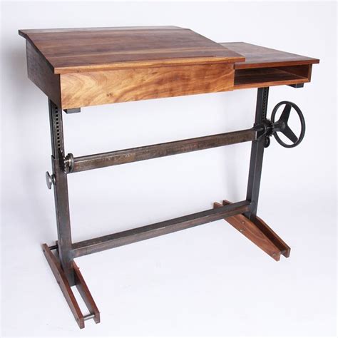 Want a beautiful wood standing desk but don't want to shell out big bucks to buy one? Standup Desk, Walnut & Steel | Stand up desk, Diy standing ...