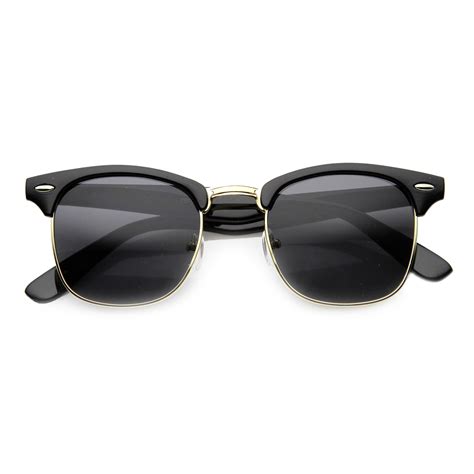 Sunglassla Classic Half Frame Horned Rim Horn Rimmed Sunglasses Tanga