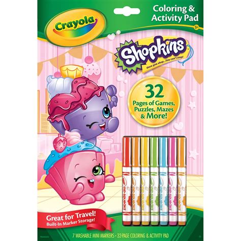 Crayola Shopkins Coloring And Activity Pad With Markers