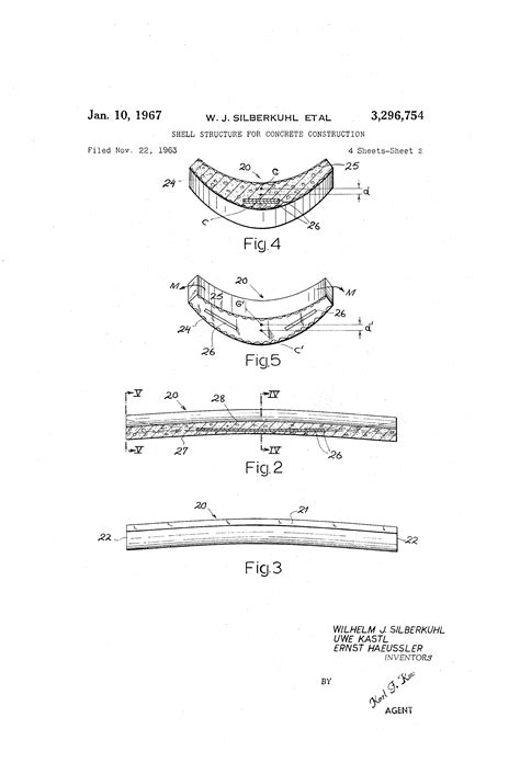 Patent Us3296754 Shell Structure For Concrete