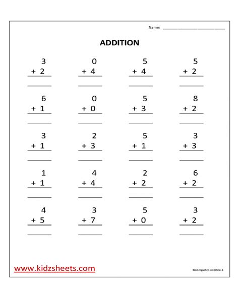 Free Printable Math Worksheets For Senior Kindergarten Math