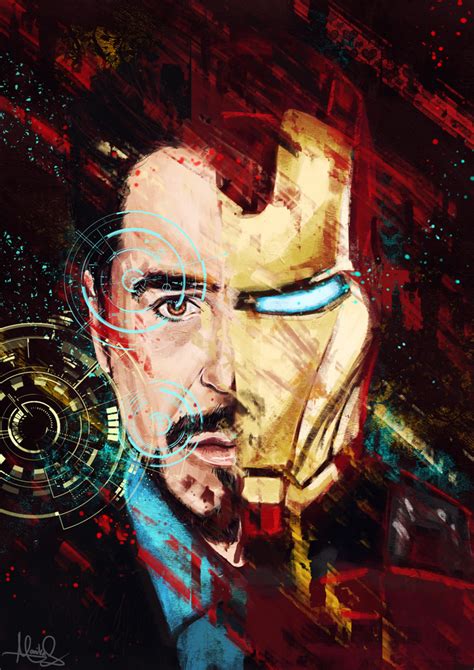An Artistic Painting Of Iron Man