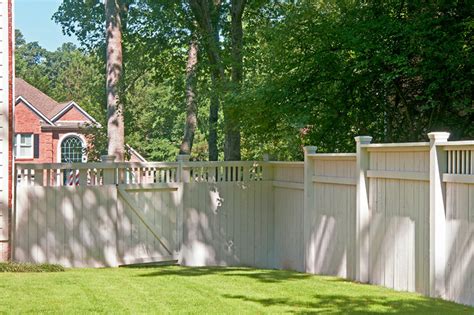 White Wood Privacy Fence And Gate Transitional Garden Atlanta By