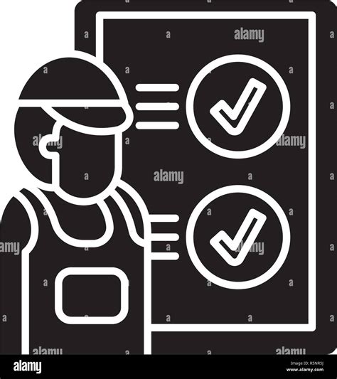 Technical Inspection Black Icon Vector Sign On Isolated Background