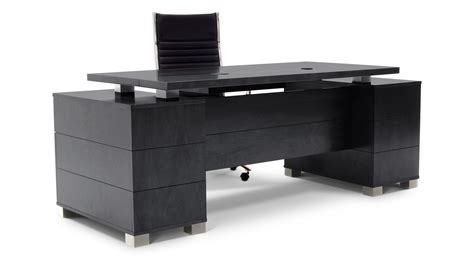 Flash furniture cherry computer desk with black frame. Ford Executive Modern Desk with Filing Cabinets - Black ...