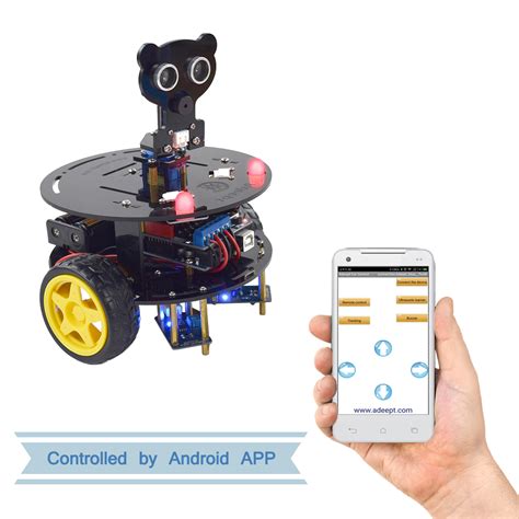 Adeept 3wd Bluetooth Smart Robot Car Kit For Arduino Uno R3 Stem