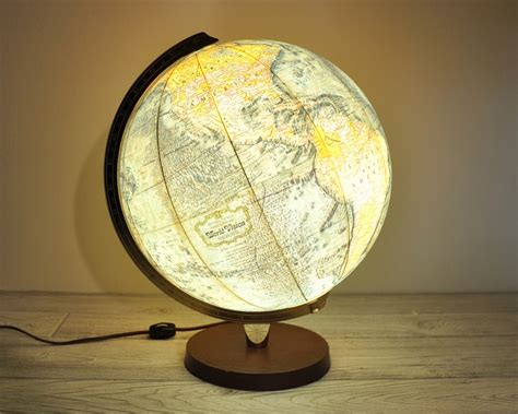 Vintage Illuminated World Globe Light Globe Lamp Etsy