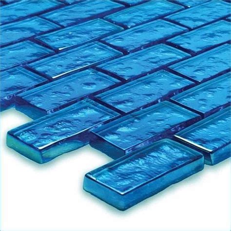 Iridescent Clear Glass Pool Tile Pale Blue 1 X 2 Glass Pool Tile