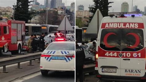 15 temmuz Şehitler köprüsü nde zincirleme kaza trafik durma noktasına geldi