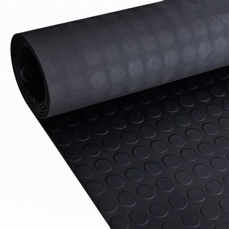 Onlinegymshop Rubber Floor Mat Anti Slip With Dots 16ft X 3ft