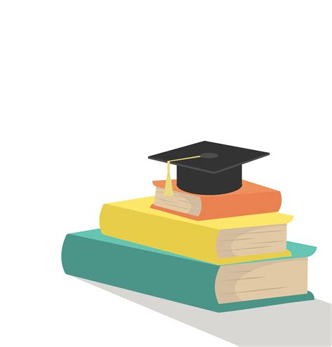 Stack Of Books With Graduation Cap 661103 Vector Art At Vecteezy