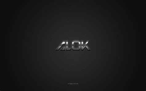 Download Wallpapers Alok Logo Silver Shiny Logo Alok Metal Emblem