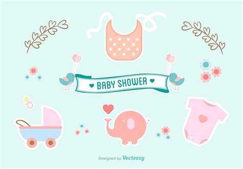 Baby Shower Scrapbook Icons 93649 Vector Art At Vecteezy