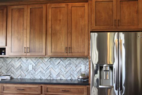 Home Suburban Kitchen Backsplash Designs Wood Tile Kitchen