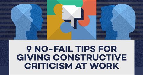 9 No Fail Tips For Giving Constructive Criticism At Work Infographic