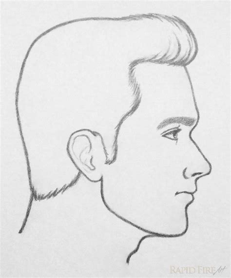 How to draw a manga male head. How to draw a face from the side - 10 steps | RapidFireArt