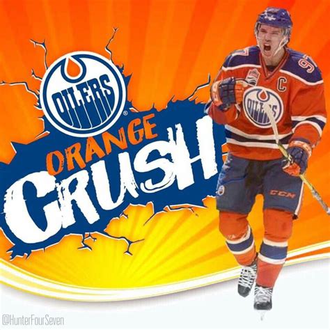An Orange Crush Poster With The Edmonton Oilersgoalie