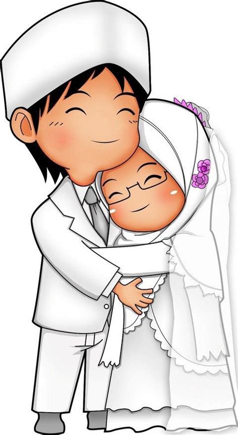 Hasil Gambar Untuk Cartoon Married Islamic Cute Couple Pic Cartoon Wedding Couple Cartoon
