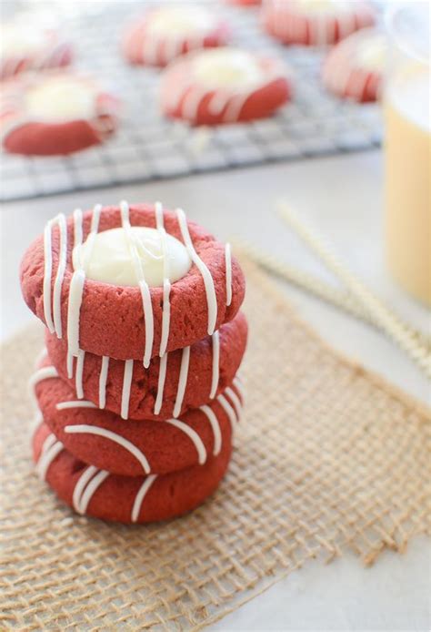 Red Velvet Peppermint Thumbprints Recipe Peppermint Cookies Yummy