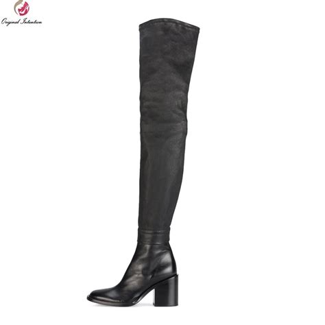 Buy Original Intention Super Elegant Women Over The Knee Boots Round Toe Square