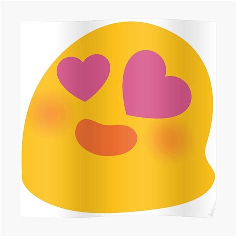 Shy Inlove Face Emoji Poster By Totesemotes Redbubble