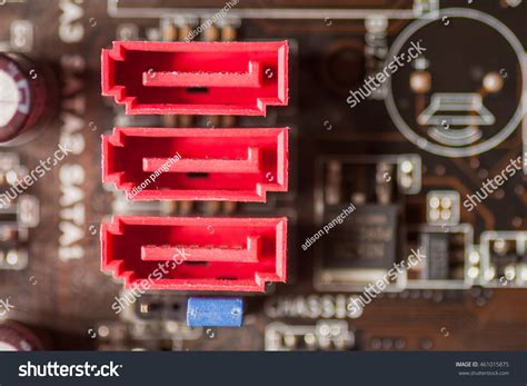 Sata Ports On Motherboard Stock Photo 461015875 Shutterstock