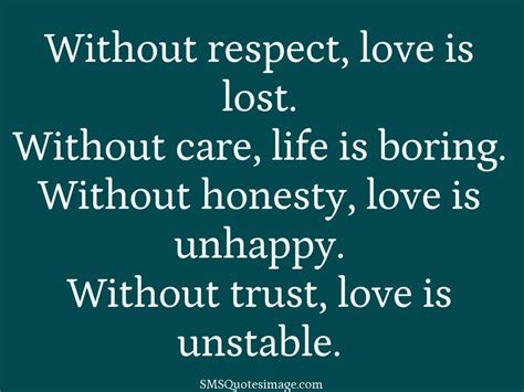 Without Respect Love Is Lost Love Sms Quotes Image