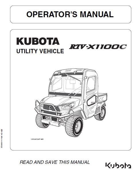 Kubota Rtv X1100c Utility Vehicle Workshop Service Manual