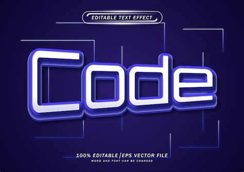 Premium Vector Minimalist Code Text Editable Effect