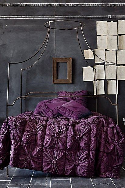 Pretty Deep Purple Bedspread Iron Canopy Bed Canopy Beds Purple