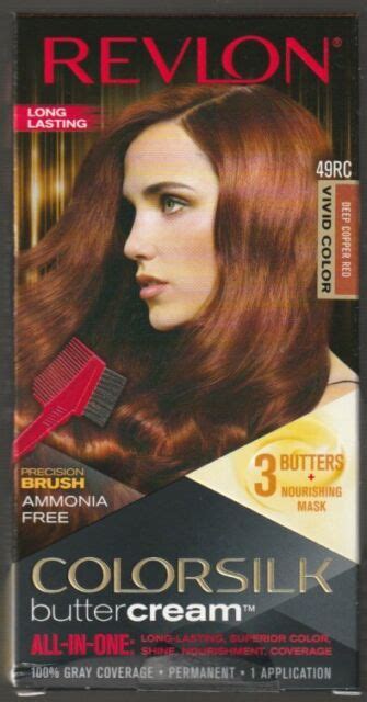 4 Revlon Colorsilk Buttercream Vivid Hair Color 49rc Deep Copper Red