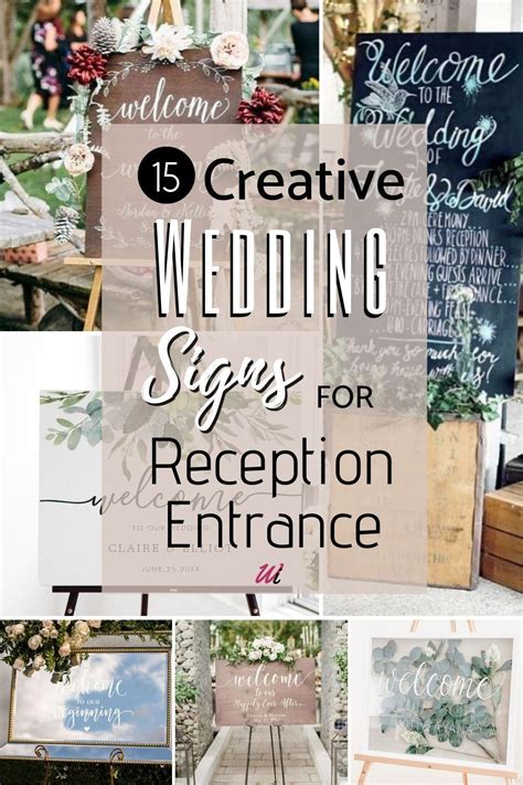 Wedding Signs For Reception Entrance With The Words Creative Creative