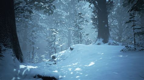 Animated Forest Snow 4k Wallpaper