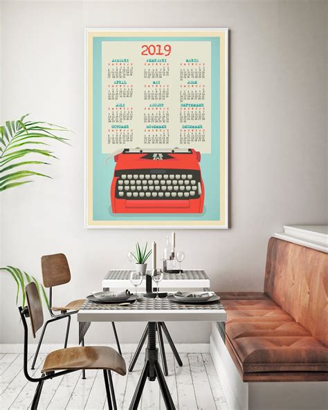 Wall Calendar 2019 Extra Large Framed Print At A Glance Etsy