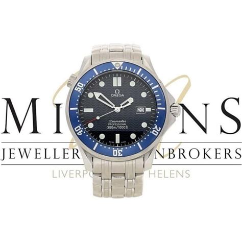Omega Seamaster Quartz Watch Blue Dial Second Hand Miltons