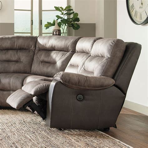 Signature Design By Ashley Acieona Slate 3 Piece Reclining Sectional