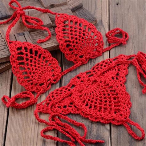 Crochet Extreme Micro Bikini Top See Through Micro Bikini Etsy Uk My