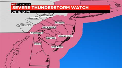 Philadelphia Weather Severe Thunderstorm Watch Issued In Delaware