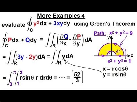 Calculus Green S Theorem Of More Examples Youtube