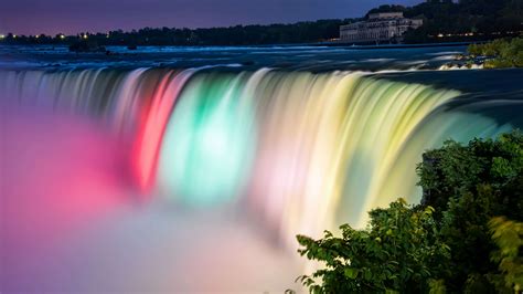 Niagara Falls At Night Uhd 8k Wallpaper Pixelz