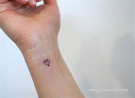 Cute Diamond Wrist Tattoo