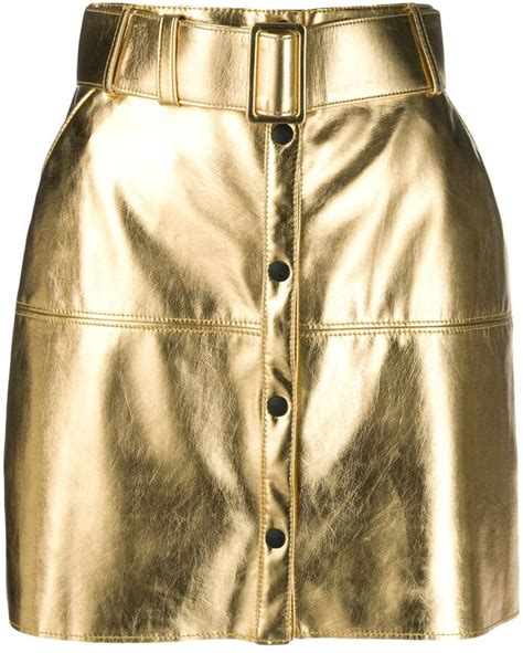 Msgm Metallic Pencil Mini Skirt Shopstyle