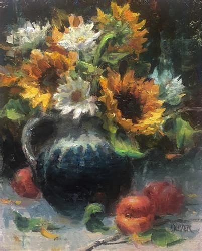 Daily Paintworks Sunflowers And Daisies Original Fine Art For
