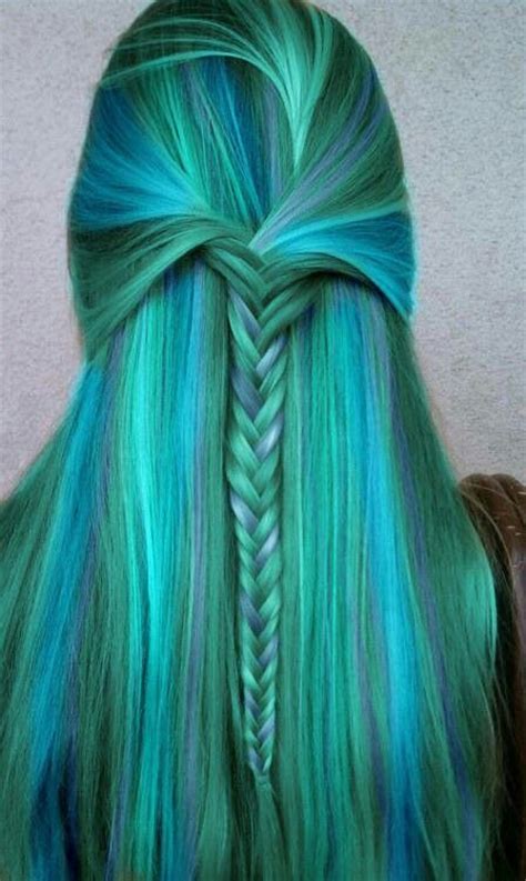 Bluegreen Mermaid Hair Color Shades Of Blue Green