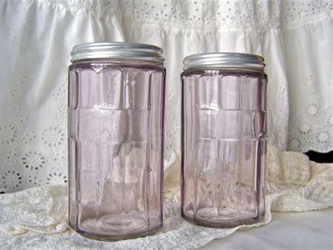 Antique Hoosier Purple Glass Jars Rare Depression Era Jars Tin Etsy Antique Bottles Vintage