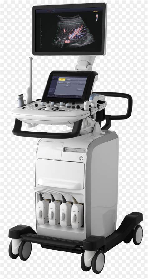 Ultrasound Machine Isolated On White Abdomen Imaging Ultrasound System