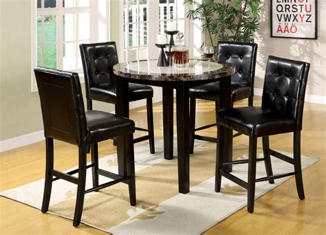 Furniture Of America Yellans 5 Piece Counter Height Dining Set